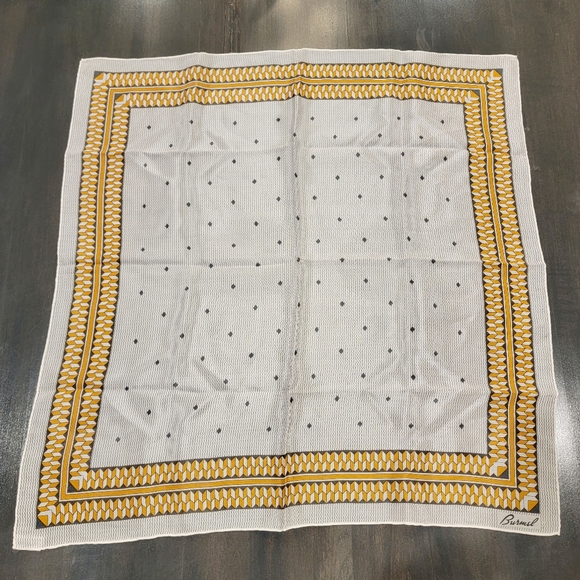 Burmel Accessories - Burmel 100% Silk Hand Rolled Geometric Border Printed Scarf